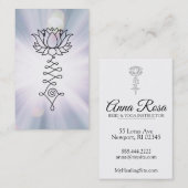 *~* Blue Lavender Lotus Rays Reiki Healing Energy Visitekaartje (Voorkant / Achterkant)