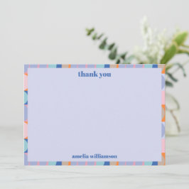 Blue Lavender Modern gepersonaliseerd Vrijgezellen Bedankkaart