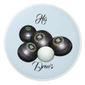Blue Lawn Bowls z'n draws, Keramische Knop (Voorkant)