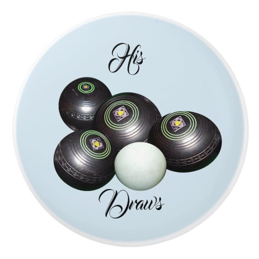 Blue Lawn Bowls z'n draws, Keramische Knop (Voorkant)