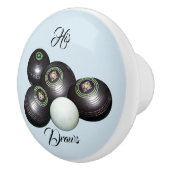 Blue Lawn Bowls z'n draws, Keramische Knop (Rechts)