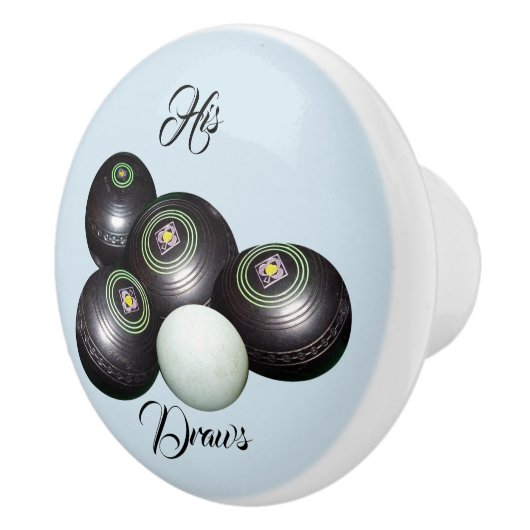Blue Lawn Bowls z'n draws, Keramische Knop (Rechts)