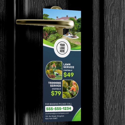 Blue Lawn Care Landscaping Trimming Mowing Service Deurhanger