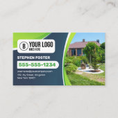 Blue Lawn Care Landscaping Trimming Mowing Service Visitekaartje (Voorkant)