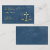 Blue Lawyer Scales of Justice Gold Effect Canvas Visitekaartje (Voorkant / Achterkant)