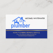 Blue Layer Gold Line Home Plumbing Visitekaartje (Voorkant)