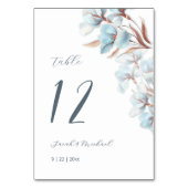 Blue Layered Flowers Wedding Kaart (Voorkant)