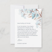 Blue Layered Flowers Wedding Thank You Card Bedankkaart (Achterkant)