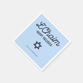 Blue L'Chaim Happy Pascha in trendy typografie Servetten (Hoek)
