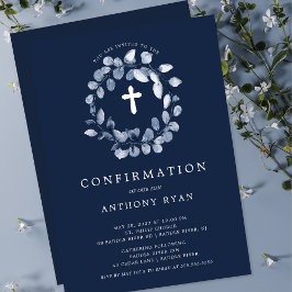 Blue Leaf Boys Bevestiging Uitnodiging