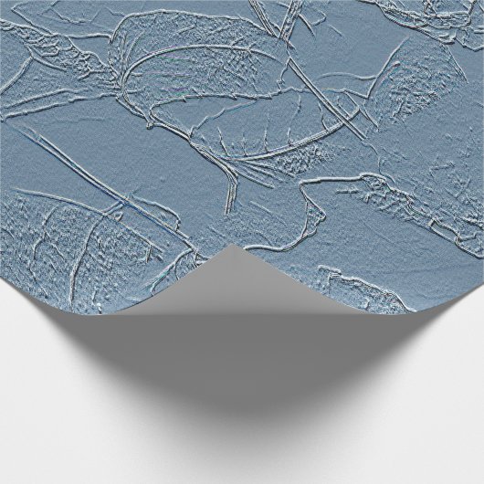 Blue leaf design with edges, lines, abstract plant cadeaupapier (Hoek)