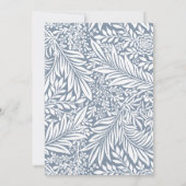 Blue Leaf Floral Baby shower Invitation Kaart (Achterkant)