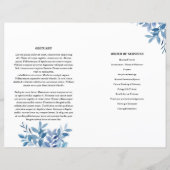 Blue leaf Funeral Program sjabloon (Achterkant)