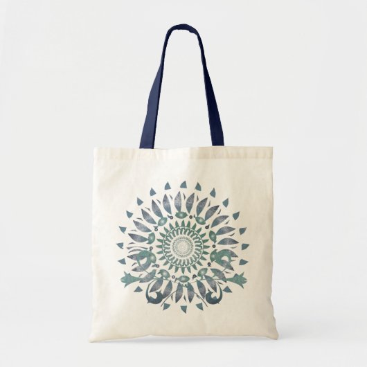 Blue Leaf Mandala Tote Bag (Voorkant)