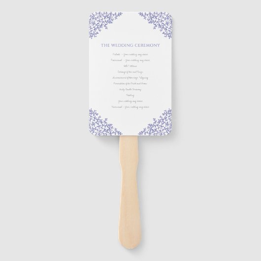 blue leaf monogram voor bruiloft handwaaier (Achterkant)