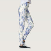 Blue Leaf  Pattern Natuur Art Leggings (Rechts)