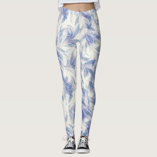 Blue Leaf Pattern Natuur Art Leggings
