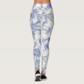 Blue Leaf  Pattern Natuur Art Leggings (Achterkant)