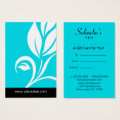 Blue Leaf Salon Spa Cadeau Kaart Certificaat (Voorkant /achterkant)