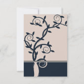 Blue Leafy Vine Bridal Shower Invitation Kaart (Achterkant)