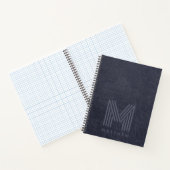 Blue Leather Bold Monogram Masculine Notitieboek (Binnen)