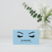 BLUE LEATHER chic Eyelash Browbar professional Visitekaartje (Staand voorkant)