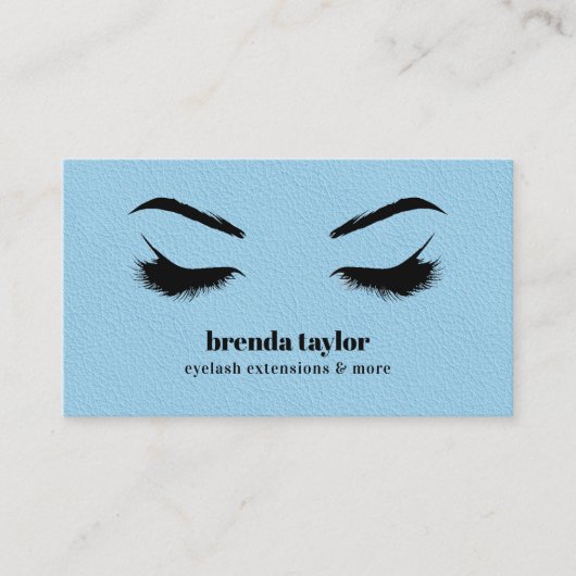 BLUE LEATHER chic Eyelash Browbar professional Visitekaartje (Voorkant)