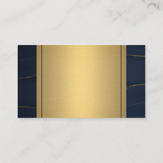 Blue Leather Gold Metallic Visitekaartje (Achterkant)