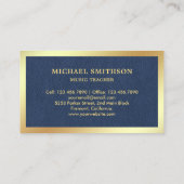 Blue Leather Gold Viool Muziek Docent Vioolviolist Visitekaartje (Achterkant)