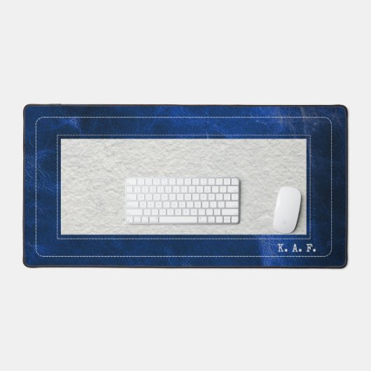 Blue Leather-Look & Linen - Scholar Series Bureaumat (Keyboard & Muis)