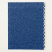 Blue Leather Masculine Personalized Elegant Planner (Achterkant)