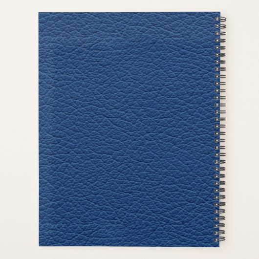Blue Leather Masculine Personalized Elegant Planner (Achterkant)