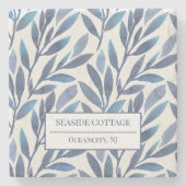 Blue Leaves Airbnb Beach Vacation Rental Stenen Onderzetter (Voorkant)