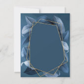Blue Leaves Gold Lijst repetitie diner Kaart (Achterkant)