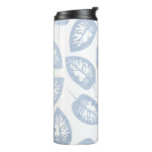 Blue Leaves Monogram Tumbler Thermosbeker (Gedraaid links)