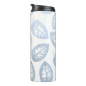 Blue Leaves Monogram Tumbler Thermosbeker (Geroteerd rechts)