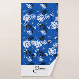Blue leaves romantic garden bad handdoek
