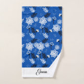 Blue leaves romantic garden bad handdoek (Handdoek)
