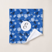Blue leaves romantic garden bad handdoek (Wasdoekje)