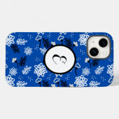 Blue leaves romantic garden Case-Mate iPhone case (Achterkant (horizontaal))