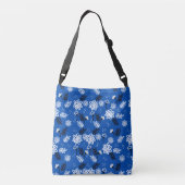 Blue leaves romantic garden crossbody tas (Achterkant)