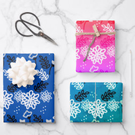 Blue leaves romantic garden inpakpapier vel