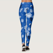 Blue leaves romantic garden leggings (Achterkant)