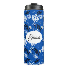 Blue leaves romantic garden thermosbeker