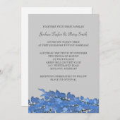 Blue Leaves Wedding Invitations Kaart (Voorkant / Achterkant)