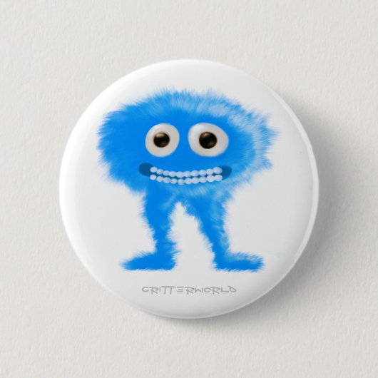 Blue Leggy Critter Ronde Button 5,7 Cm (Voorkant)