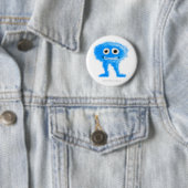 Blue Leggy Critter Ronde Button 5,7 Cm (In situ)