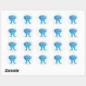 Blue Leggy Critter Ronde Sticker (Vel)