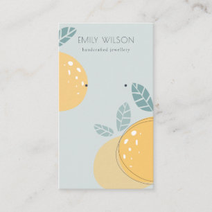 Blue Lemon Abstract Fruit Bold Earling Display Visitekaartje