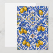 Blue Lemon Azulejo Tile Kaart (Voorkant / Achterkant)